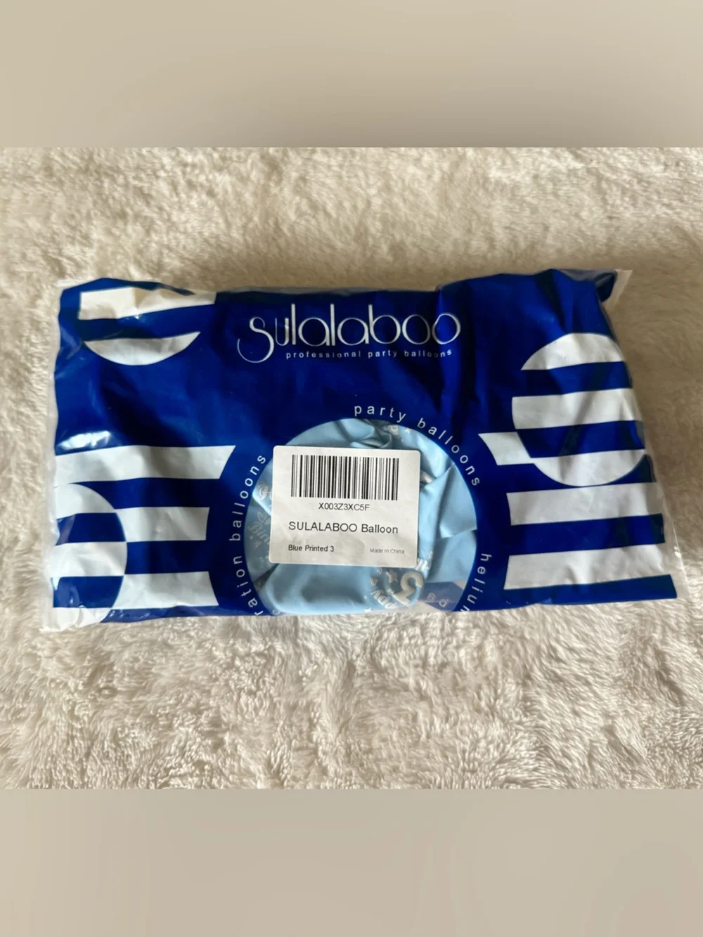 Blue Printed 3rd Birthday Party Balloons - Pack